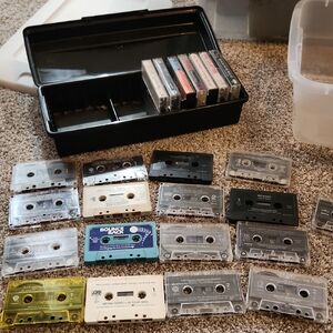 Classic Black Cassette Case with Tapes